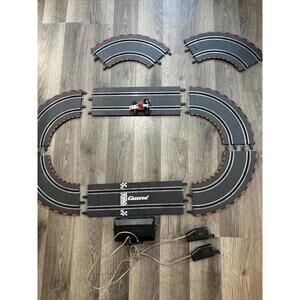 Vintage Mario Carrera Start Finish Section Slot Car Track with Controllers